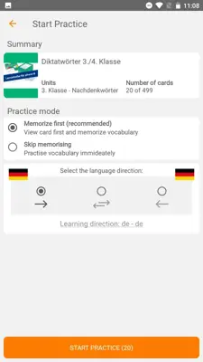 Memorize german vocabulary android App screenshot 1